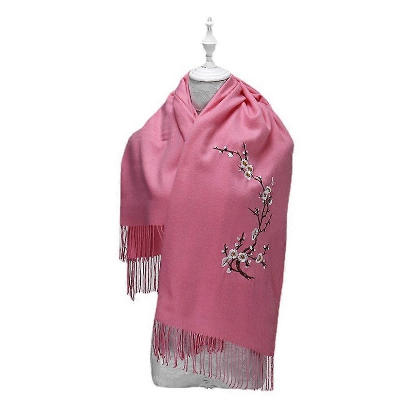 Embroider Wintersweet Scarf Pashmina Shawl Wrap with Tassel for Lady | Fruugo SG