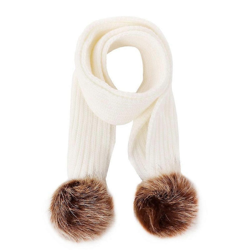 Infant Toddler Knitted Wool Scarf With Pom Poms – Winter Warm Ribbed Design | Fruugo SG