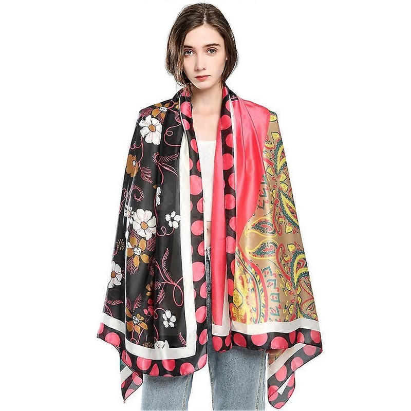 Spring And Summer Thin Scarf Fashion Printed Wraps Satin Scarf for Lady | Fruugo SG