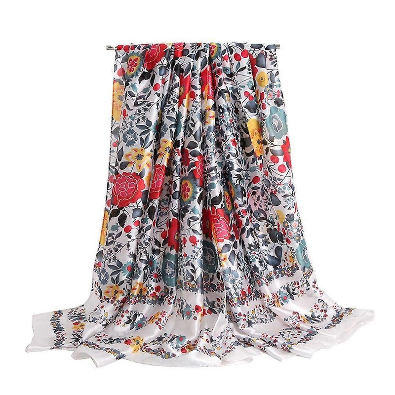 Spring And Summer Vintage Floral Printed Scarf Fashion Silky Wraps Thin Satin Scarf for Woman | Fruugo SG