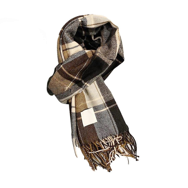 Unisex Winter Scarf Color Matching Plaid Print Tassel Thick Warm Soft Plush Long And Wide Keep Warm | Fruugo SG