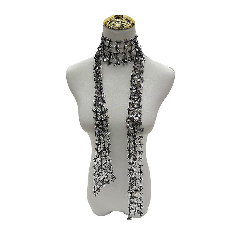 Women Scarf Shiny Sequin Flower Shape Hollow Design Scarf Glitter Embellished Thin Scarf Fashion | Fruugo SG