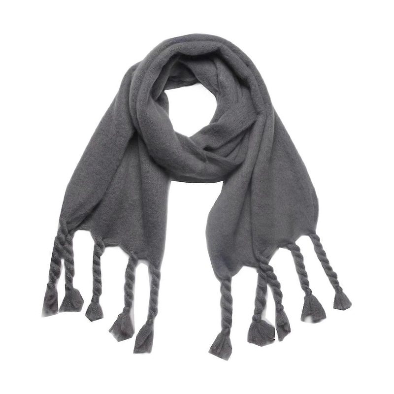 Women Winter Scarf Thick Warm Scarf with Tassels Versatile Solid Color Pashmina for Outdoor Cycling | Fruugo SG