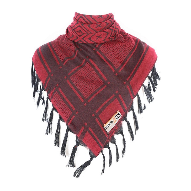 Arab Keffiyeh Shemagh Square Scarf Lightweight Neck Warmer Desert Scarf Shawl Headwrap with Tassels for Outdoor Camping  Red | Fruugo SG