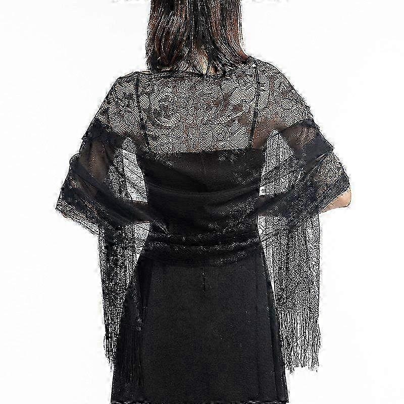 Evening Dress with Women’s Lace Shawl for Party and Dinner Featuring Cutout and Elegant Lace Scarf Design | Fruugo SG