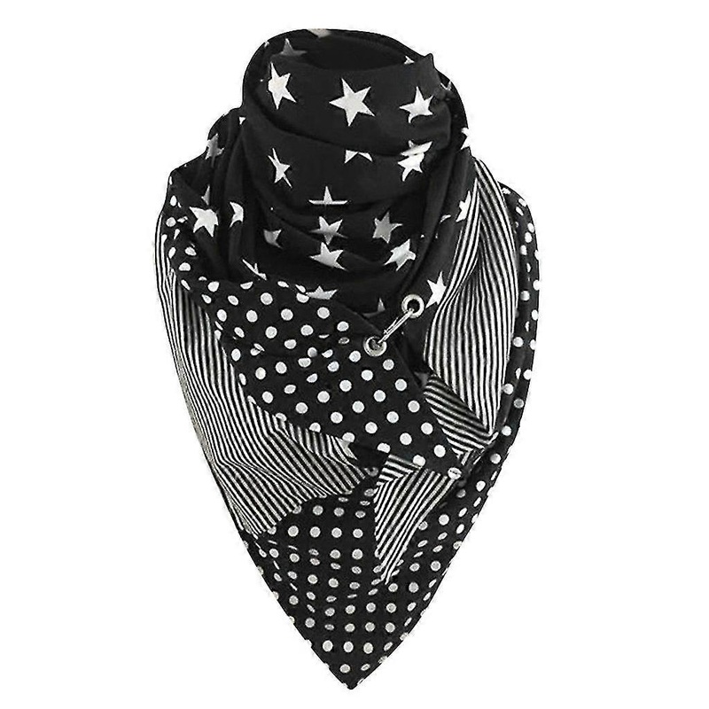 fashion women soild star printing button soft wrap casual warm scarves shawls | Fruugo SG