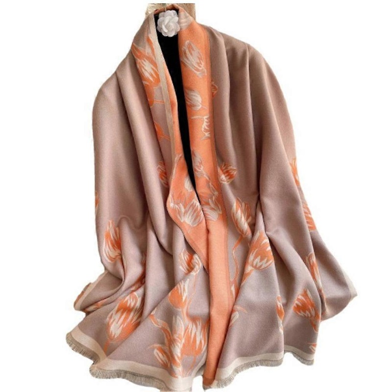 Floral Pashmina Scarf Long Jacquard Shawl Fashion Thicken Warm Wrap for Lady | Fruugo SG