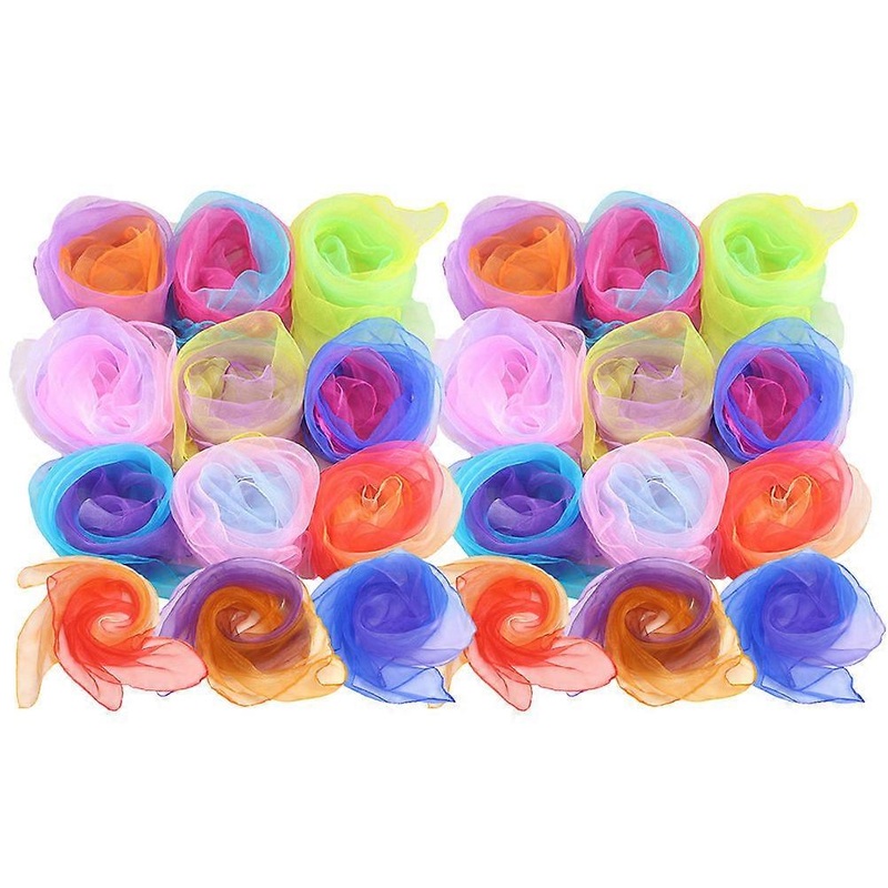 Hand Scarf For Dance Assorted Color Stage Props Simple Style Children present Giving 60cm Square 24Pcs | Fruugo SG