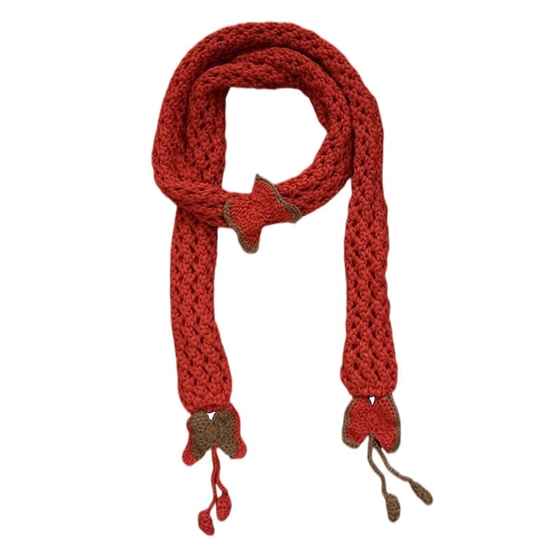 Knit Scarf for Women Long Skinny Belt Necktie Neck Scarf Girls Photo Props Long Neckerchief Skinny Scarf Necktie  Red | Fruugo SG