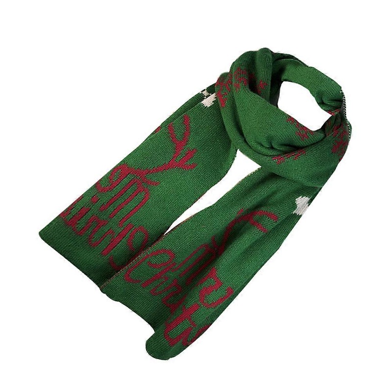 Knitted Scarves Dark Green Christmas present Winter Season Material 1Pcs | Fruugo SG
