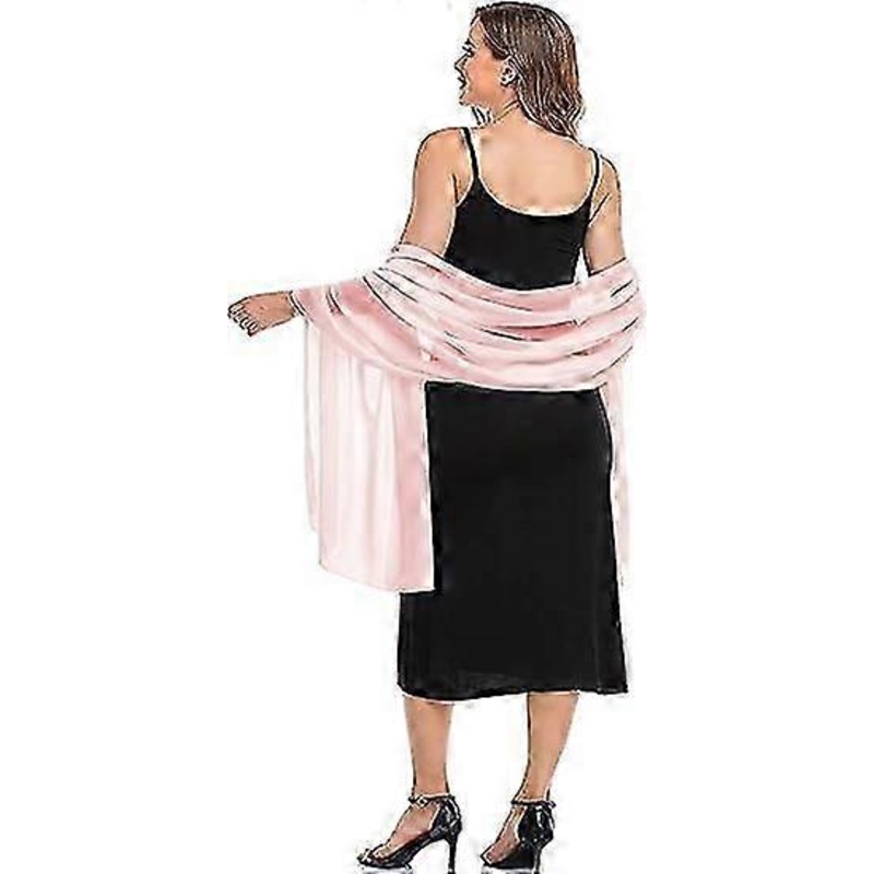 Pale Pink Evening Shawl and Scarf Chiffon Elegant Soft Silk Scarf Women’s Wedding Foulard | Fruugo SG