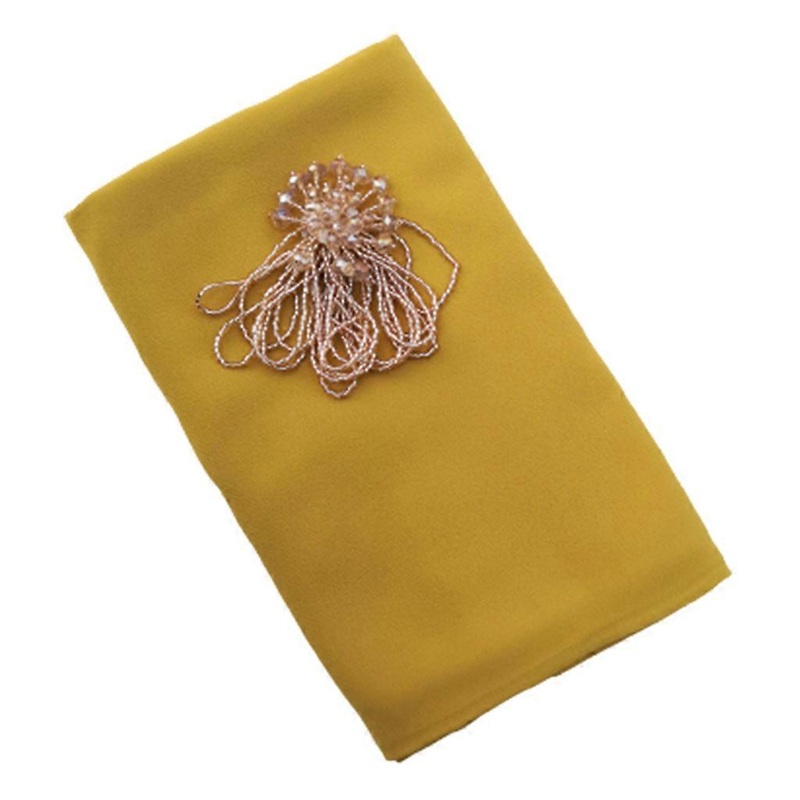 Rectangle Chiffon Shawl Scarf Long Solid Color Underscarf for Rhinestone Beads Chiffon Scarves for Creative Gift for Wom  Yellow | Fruugo SG