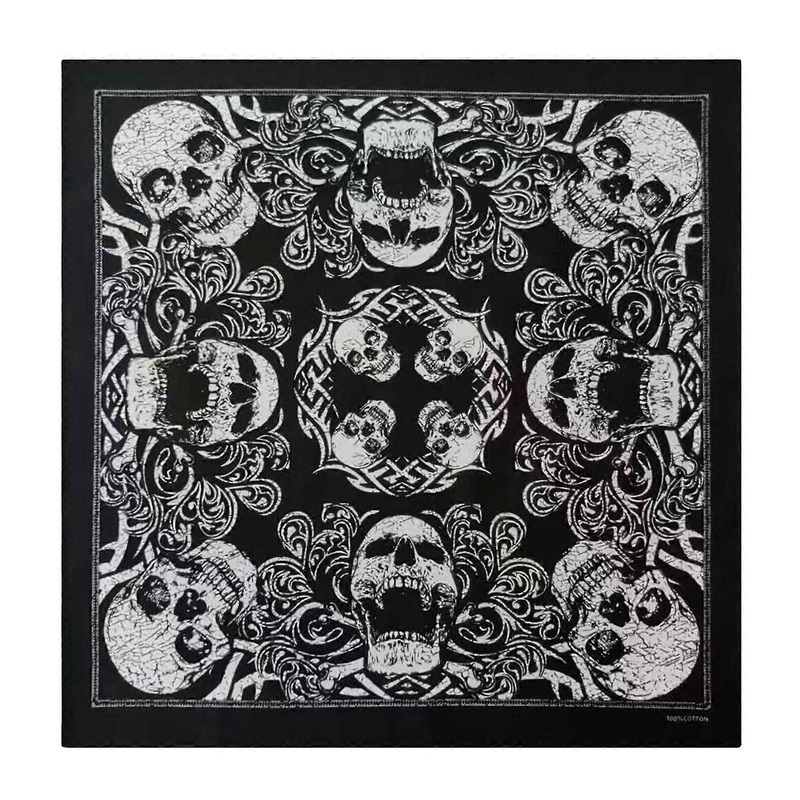 Skull Print Bandana for Adult Western Paisleys Bandanas Fashion Neckerchief Street Dance Headscarf Hiphop Headcovering  Black | Fruugo SG
