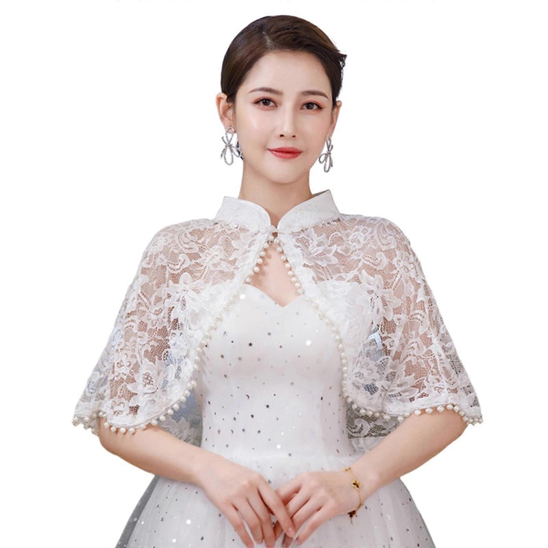 Stylish Wrap Shawl Elegant Lace Pashmina Shoulder Wrap for Evening Party Elegant Cloak Wrap for Cheongsam Faux Collar  White | Fruugo SG