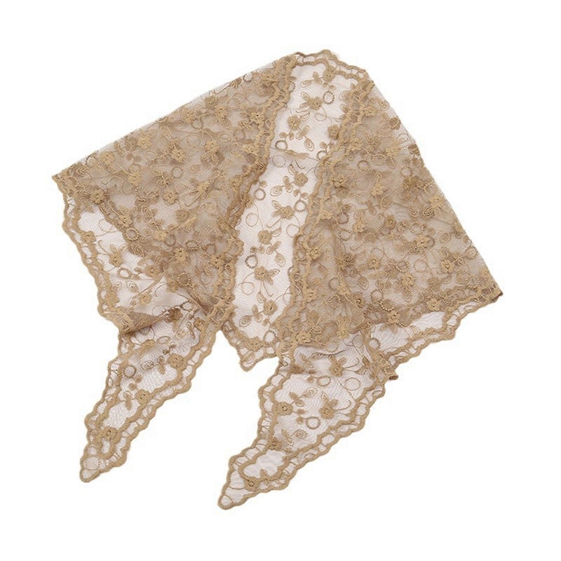 Triangle Lace Floral Neck Scarf Headwrap for Women Girl Hair Bandanas Ethnic Headband Women Headpiece Exotic Headscarf  Camel | Fruugo SG