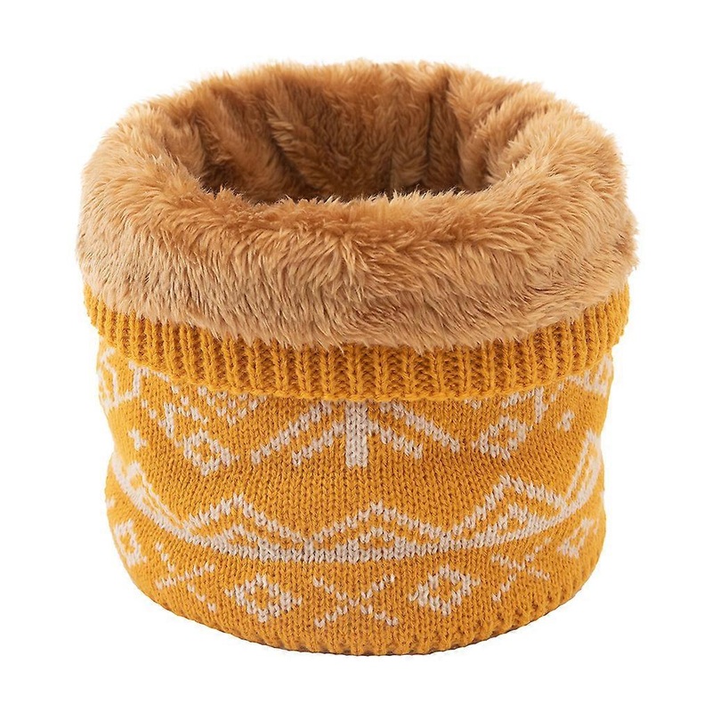 Unisex Snowflake Knit Neck Warmer Gaiter Windproof Plush Lined Circle Loop Scarf  Yellow | Fruugo SG