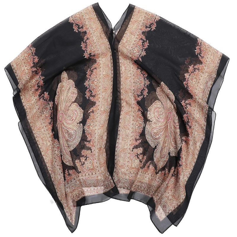 Women Casual Scarf Elegant Black Chiffon Multifunctional Rectangular 1Set | Fruugo SG