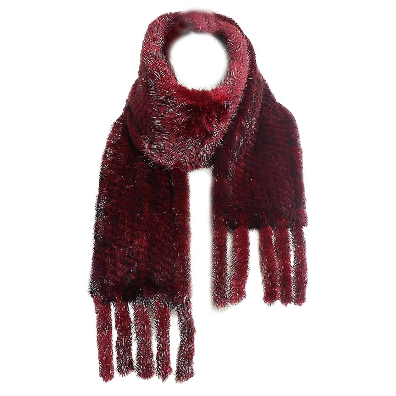 Women Mink Furred Scarf Stylish Tassels Neck Wrap Lady Thicken Winter Neck Warmer Fleecy Furry Thicken Scarf  Burgundy | Fruugo SG