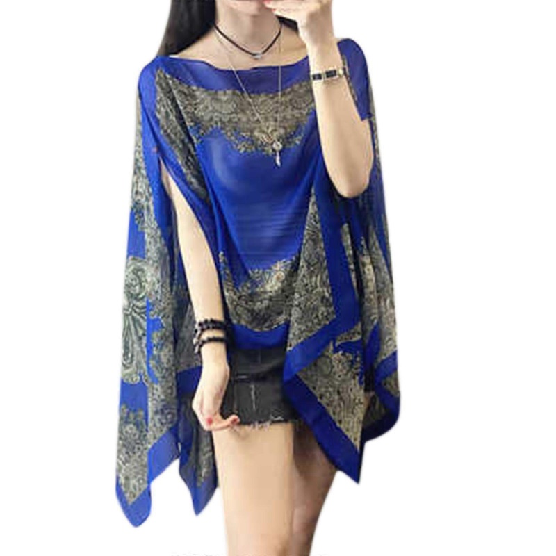 Women National Style Blanket Cardigans for Mother Summer Beach Travel Wrap Soft Shawl Scarves Hot Weather Supplies  Deep Blue | Fruugo SG