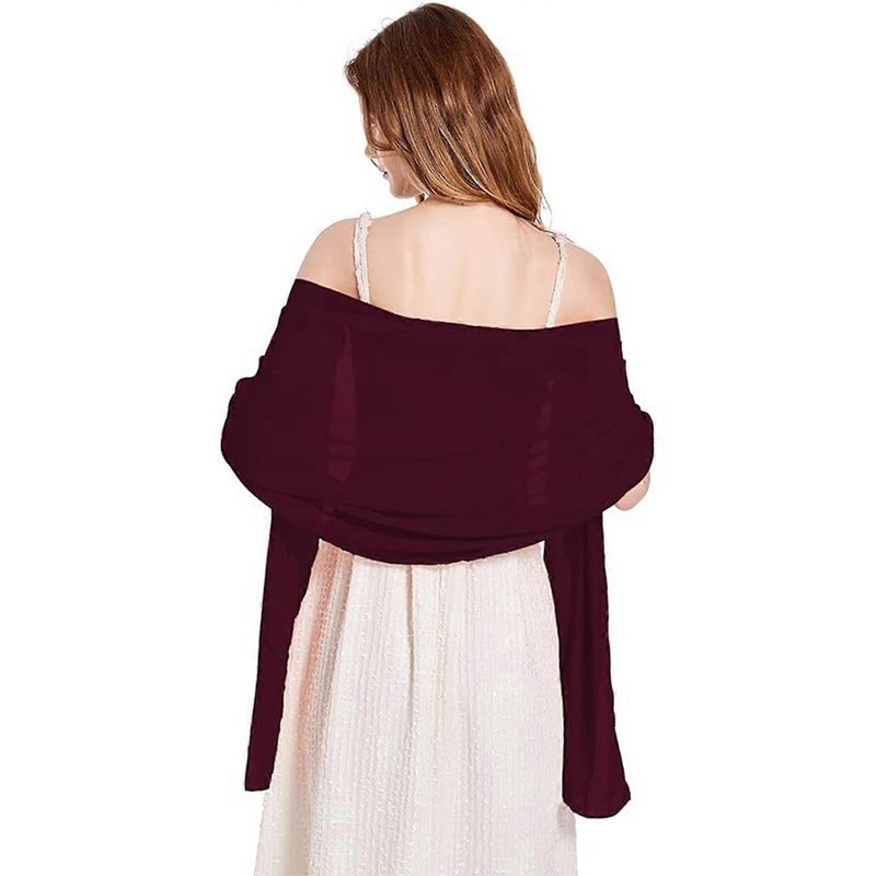 Bridal Shawl Evening Dresses Wedding Shawl Womens Soft Chiffon Shawl Flowing Fashionable Accessory for Travel and Sports  Burgundy | Fruugo SG