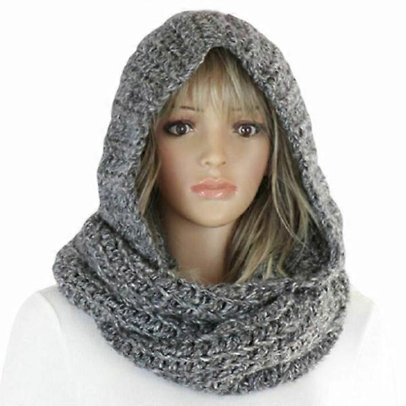 Fashion Hooded Scarf Women Girls Winter Outdoor Thick Warm (C) | Fruugo SG