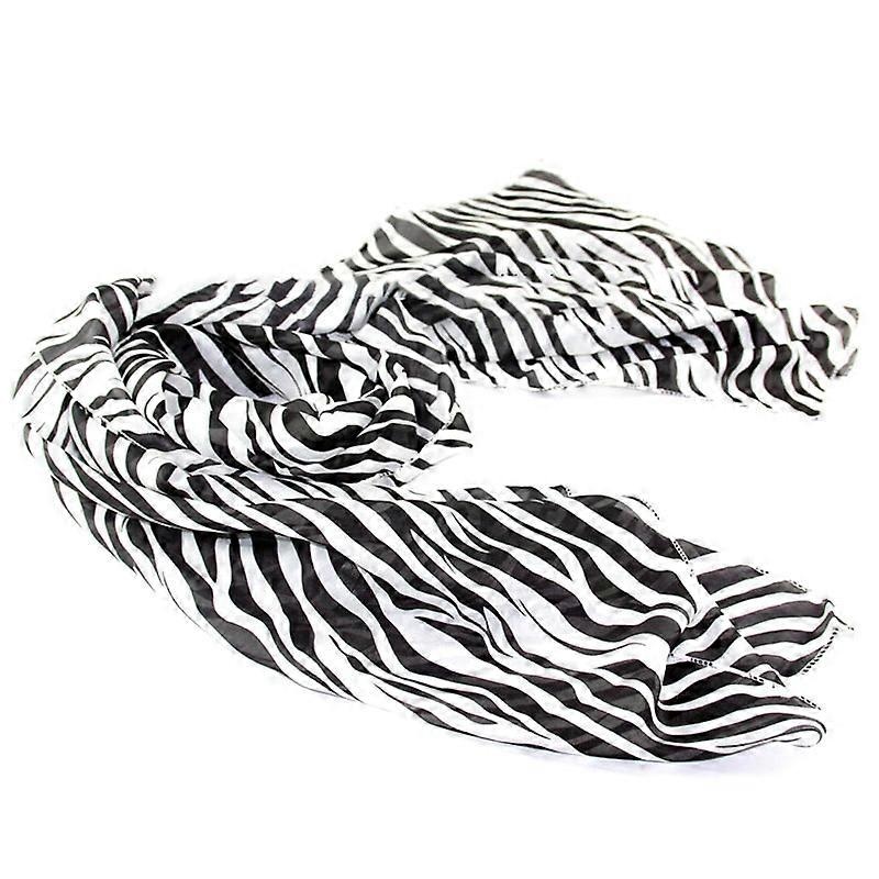 Fashion Women Zebra Animal Prints Scarf Long Large Stripe Chiffon Scarves Shawl Cape | Fruugo SG
