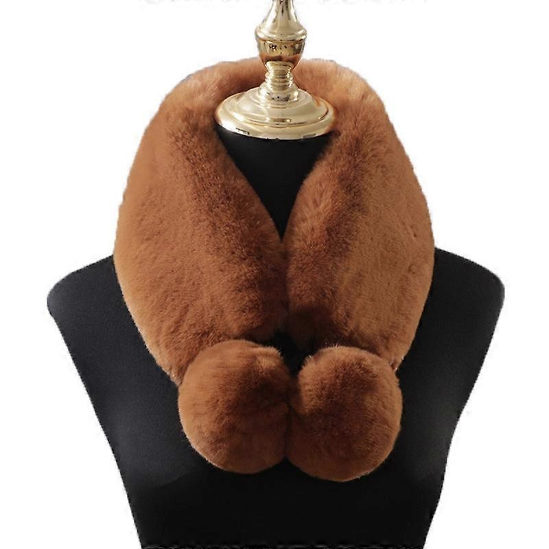 Fur Collar Scarf for Women Faux Fur Scarves With 2 Pompoms Neck Shrug for Spring Fall Winter Coat Dress | Fruugo SG