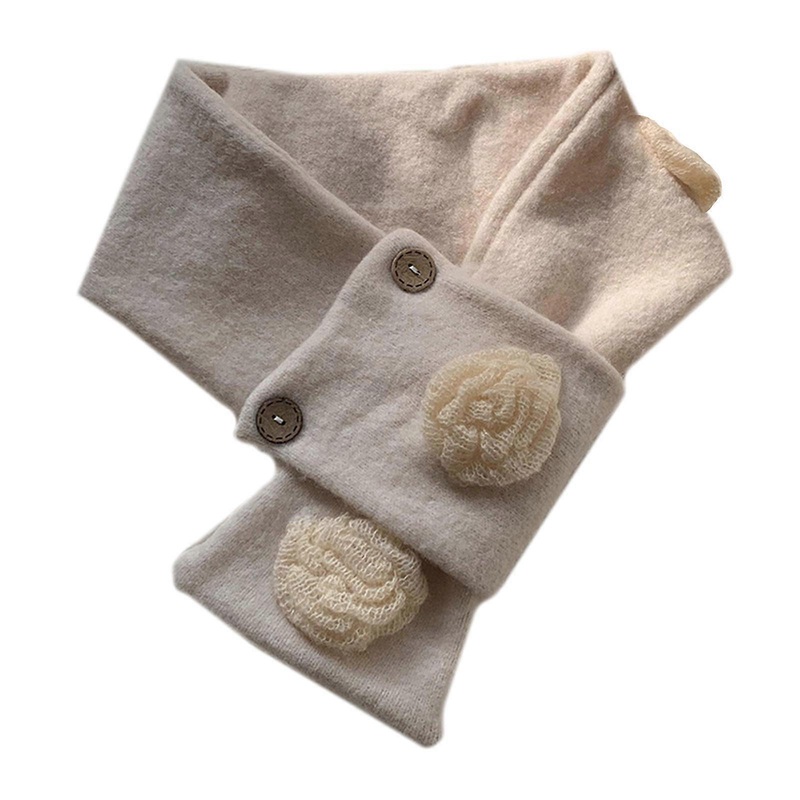 Knitted Camellia Scarf for Winter Decorative Neck Gaiter Crochet Shawl Wrap Adult Teens Warm Neckwear for Indoor Outdoor  White | Fruugo SG