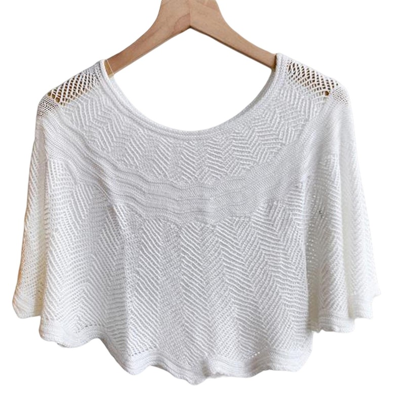 Knitted Sun-Proof Shawl Women Cool Breathable Hollow Lace Appliques Shawls | Fruugo SG