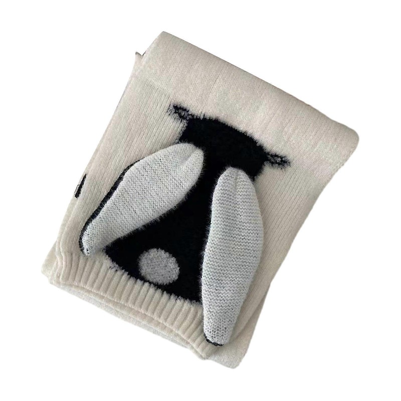 Lady Maillard Styling Scarf with Puppy Ear Y2k Style Girls Decorative Knitted Scarf Fashion Street Casual Neckerchief  White | Fruugo SG