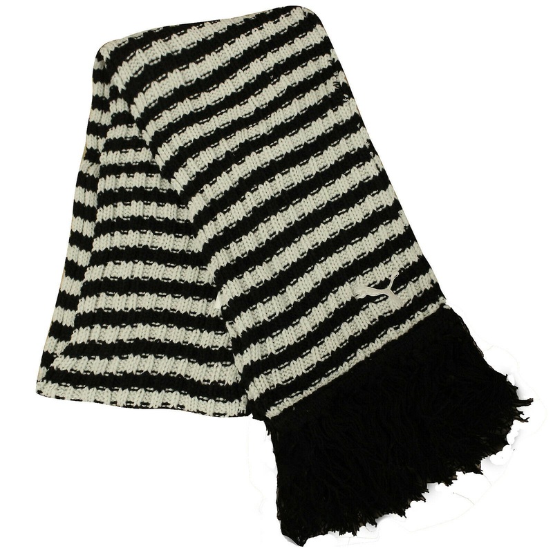 Puma Unisex Mens Womens Knit Scarf Black Grey White 051899 01 A8 | Fruugo SG