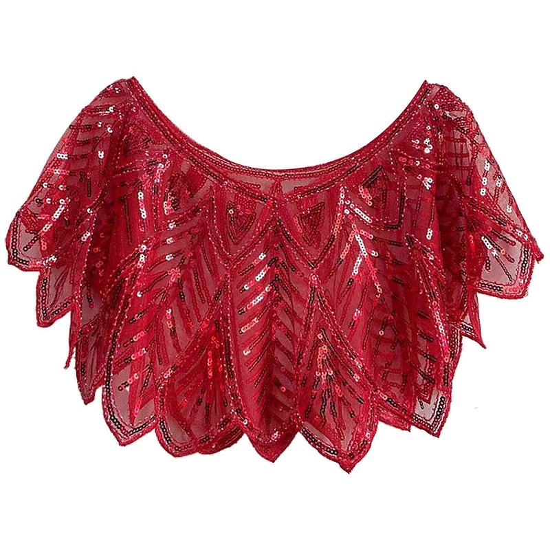 Sequins Flapper Shawls Wrap for 1920s Prom Wedding Party Beauty Scarf Beaded Sequins for Evening Dress  Red | Fruugo SG