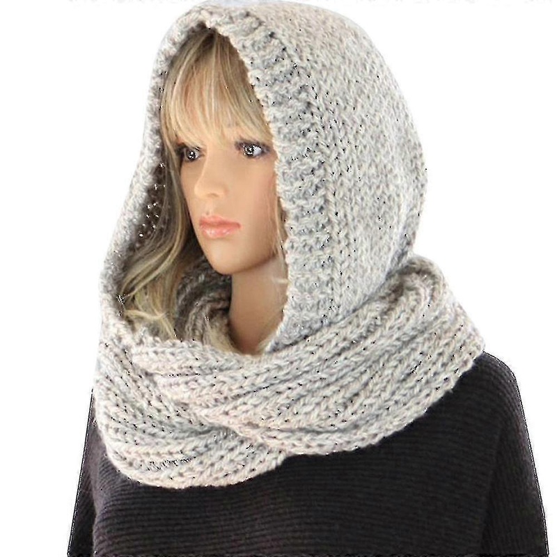 Women’s Soft Knit Wrap Hoop Hooded Scarf Neck Warm | Fruugo SG