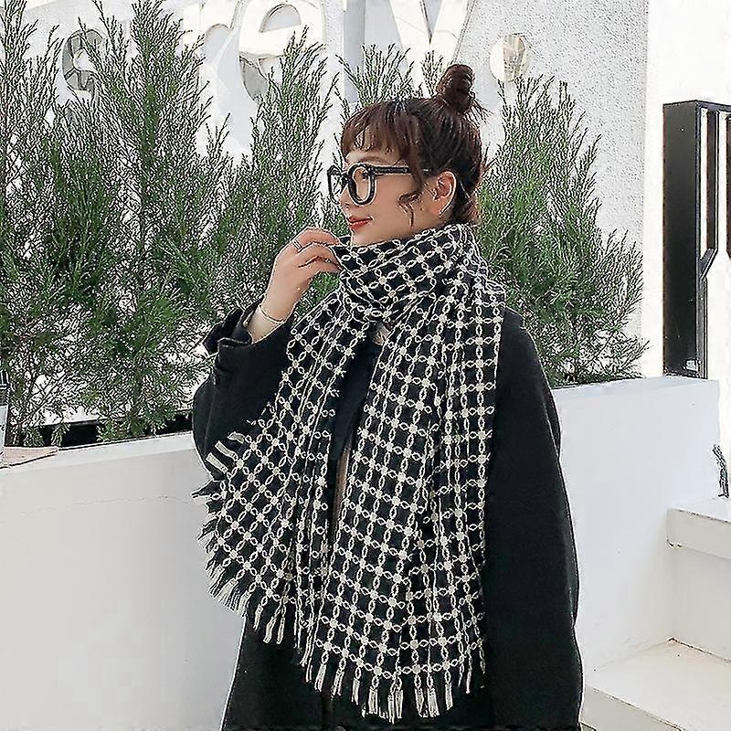 Womens Warm Long Shawl Winter Wraps Large Knit Cashmere Feel Plaid Scarf | Fruugo SG