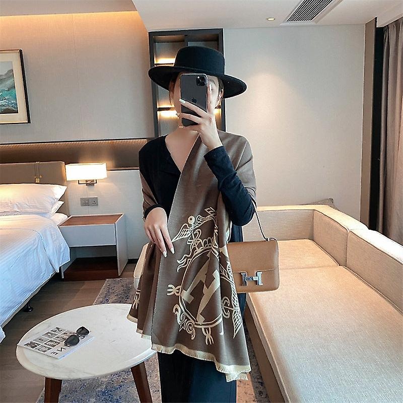 2023 Autumn And Winter New European And American Famous H Letter Artificial Cashmere Scarf Women’s Air-conditioned Room Outdoor Decoration Long Wrap | Fruugo SG