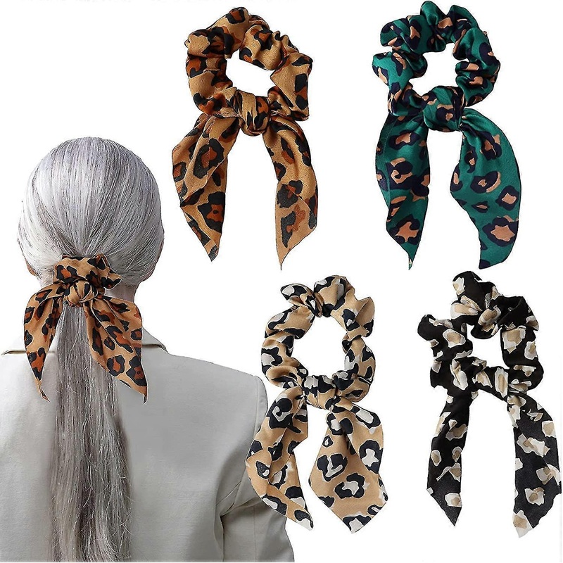 4 Pcs Satin Silk Elastic, Colorful Bowknot Hair Bands Hair Scarf Ponytail Holder Gift | Fruugo SG