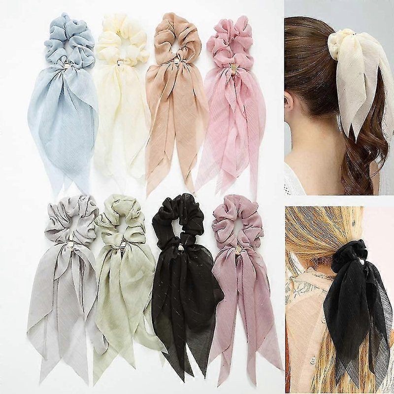 8pcs Chiffon Hair Bands Headband Scarfs Bowknot For Women Girls,triple Layer Gift | Fruugo SG