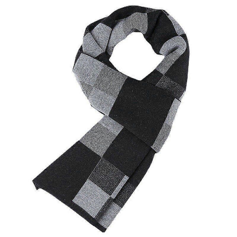 Check men’s scarf new middle-aged and elderly wool scarf casual warm neck | Fruugo SG