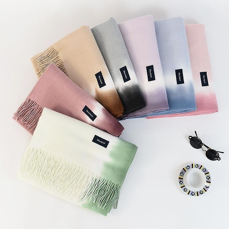 Elegant Celebrity Wind Gradient Scarf Autumn And Winter Shawl Imitation Cashmere Scarf Female Warm Scarf | Fruugo SG