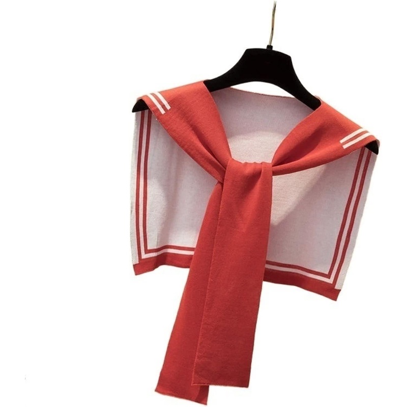 Fake Collar Stripe Wool Knit Shoulder Cape Knotted Warm Shawl Protect Neck Woman’s Scarf Suitable For Ladies And Girls Clothing | Fruugo SG