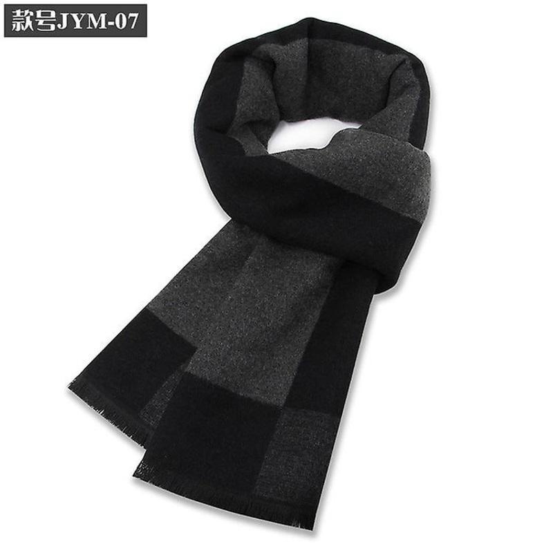New Men’s Wool Blend Jacquard Plaid Scarf Men’s Winter Warm Thickened Plaid | Fruugo SG