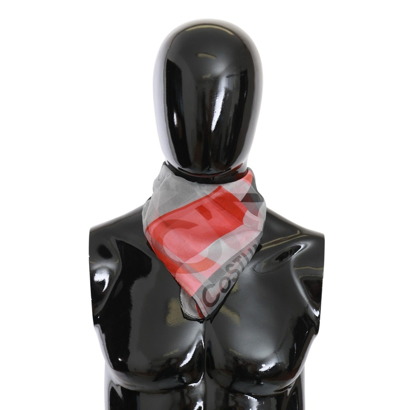 Red 100% Silk Branded Gray Scarf | Fruugo SG