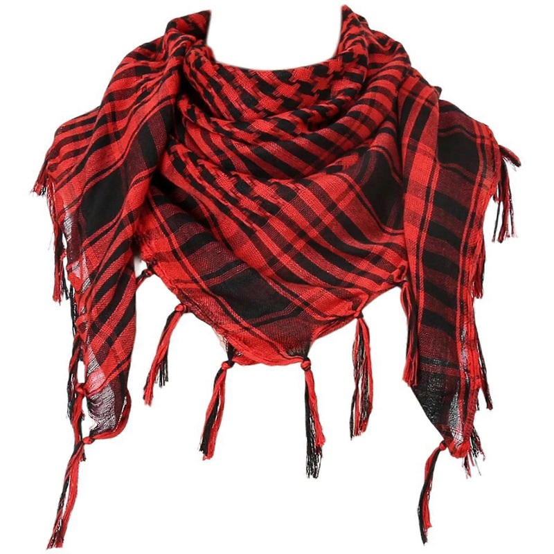 Stylish Shemagh Scarf Fringed Checker Arab Shawl for Men Women Muslims Dustproof  Headwrap Desert Neckscarf  Big red | Fruugo SG
