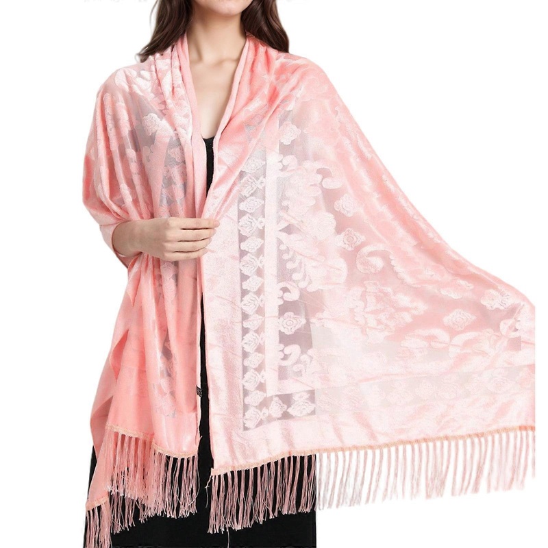 Stylish Women’s Shawl Cheongsam Fringed Shoulder Wrap Traditional Chinese Neckerchief for Air Conditioning Room  Pink | Fruugo SG