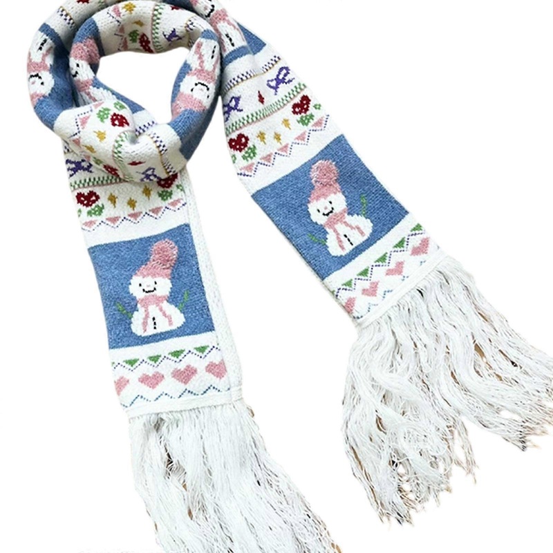 Winter Oversized Scarf Women Soft Warm Neckerchief Snowman Pattern Scarves for Cold Weather  Blue | Fruugo SG
