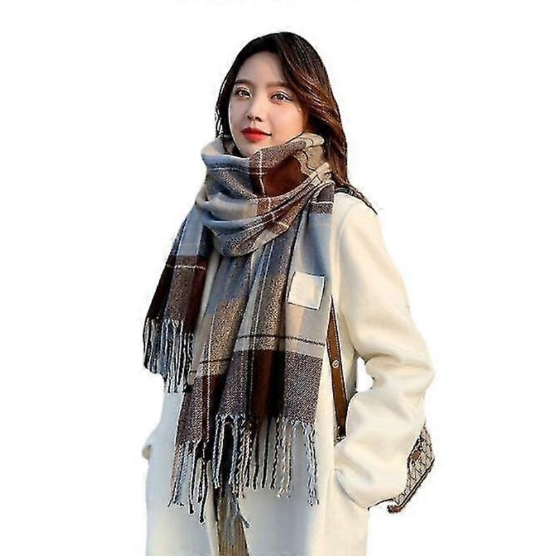 Winter Plaid Scarf – Women’s Long Plaid Scarf Warm Wool English Spinning Fringe Shawl Shawl Ladies Ladies (1pcs)-MXBC | Fruugo SG