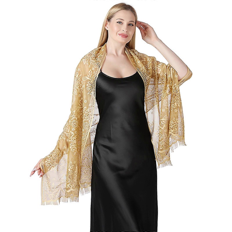 Women Bridal Wrap for Dressing Up Your Outfits Shawl for Wedding Dress Wrap Elegant and Trendy Lace Shawl  Gold | Fruugo SG