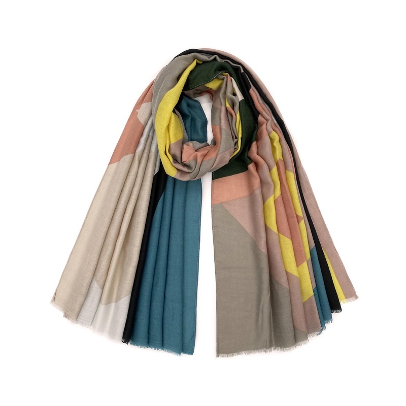 Women Scarf Shawl 2021 Autumn And Winter Sunscreen Shawl Geometric Color Matching Printing | Fruugo SG