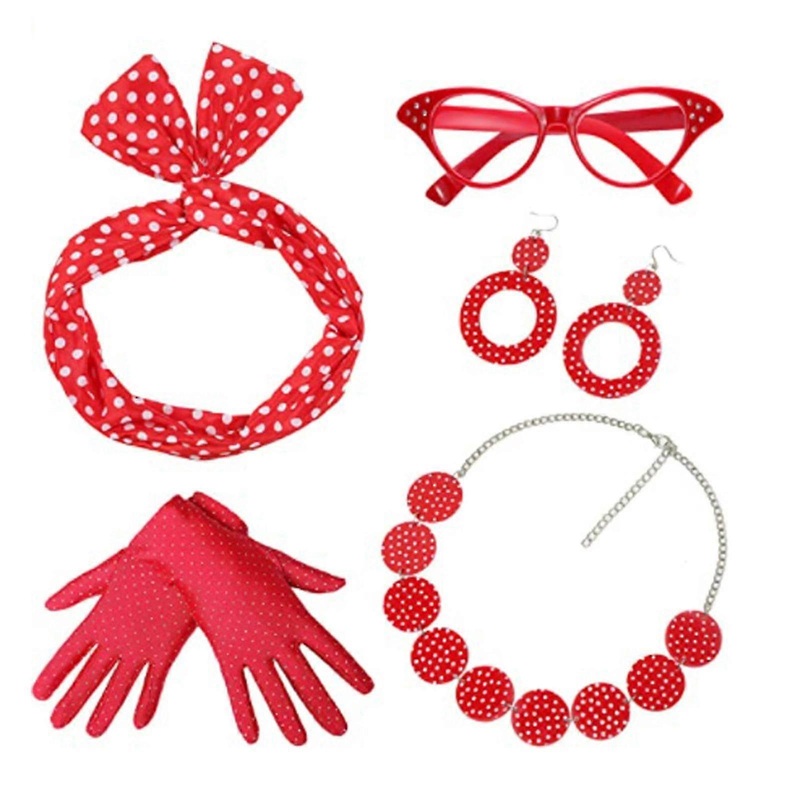 100% New-rockabilly Accessories Womens 50s Dresses Womens Accessories With Chiffon Scarf | Fruugo SG