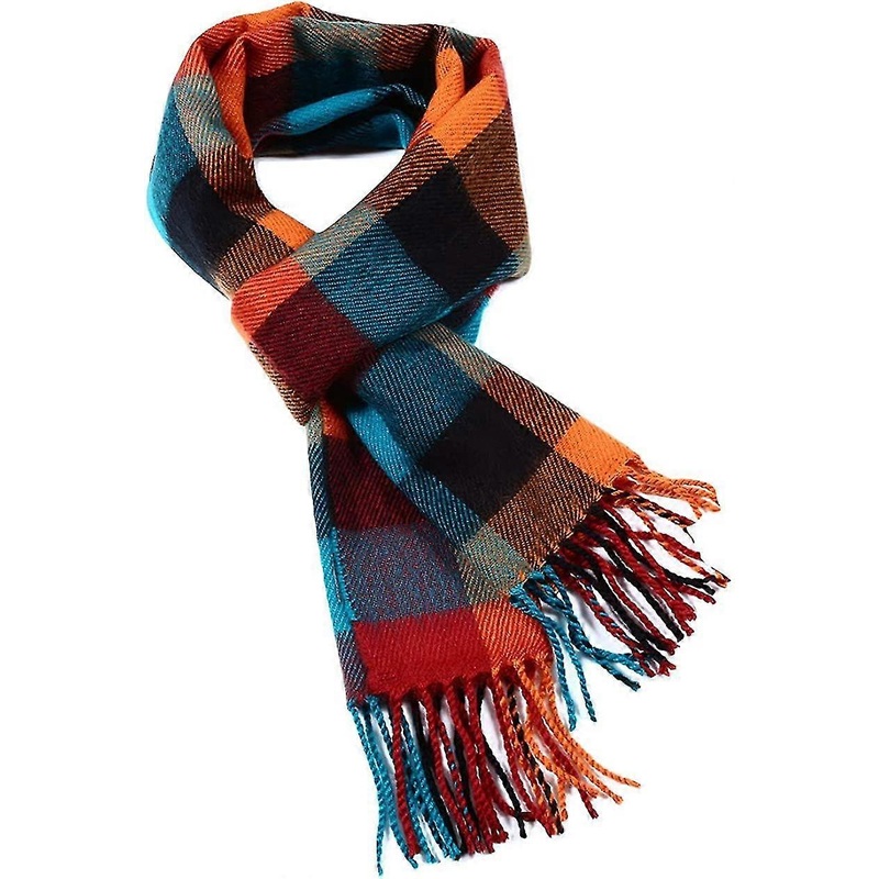 Cashmere Wool Touch Tassel Ends Plaid Check Solid Olaof Scarf | Fruugo SG